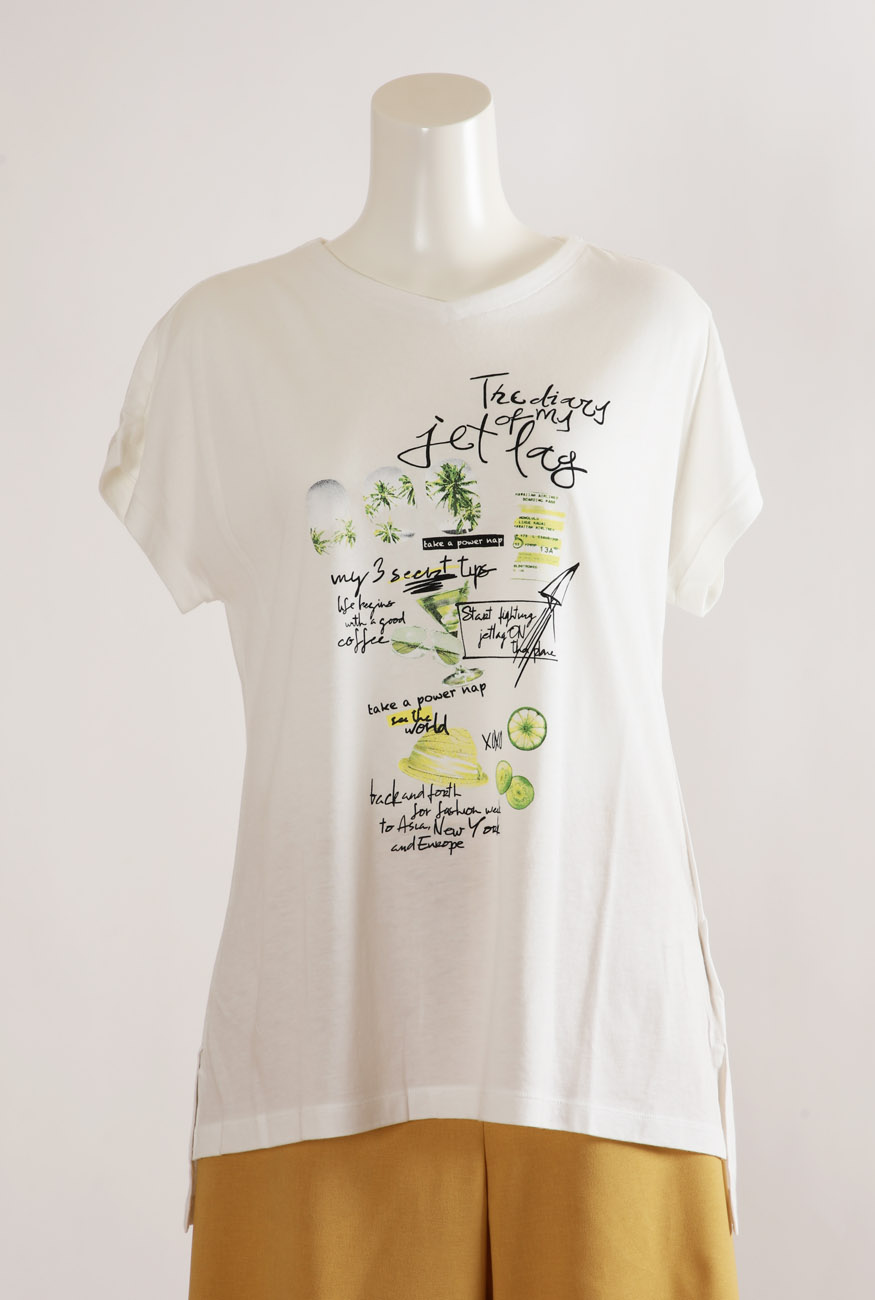 レモン Tシャツ VICA POTA 春夏 レディース レモンビーチプリントTシャツ
