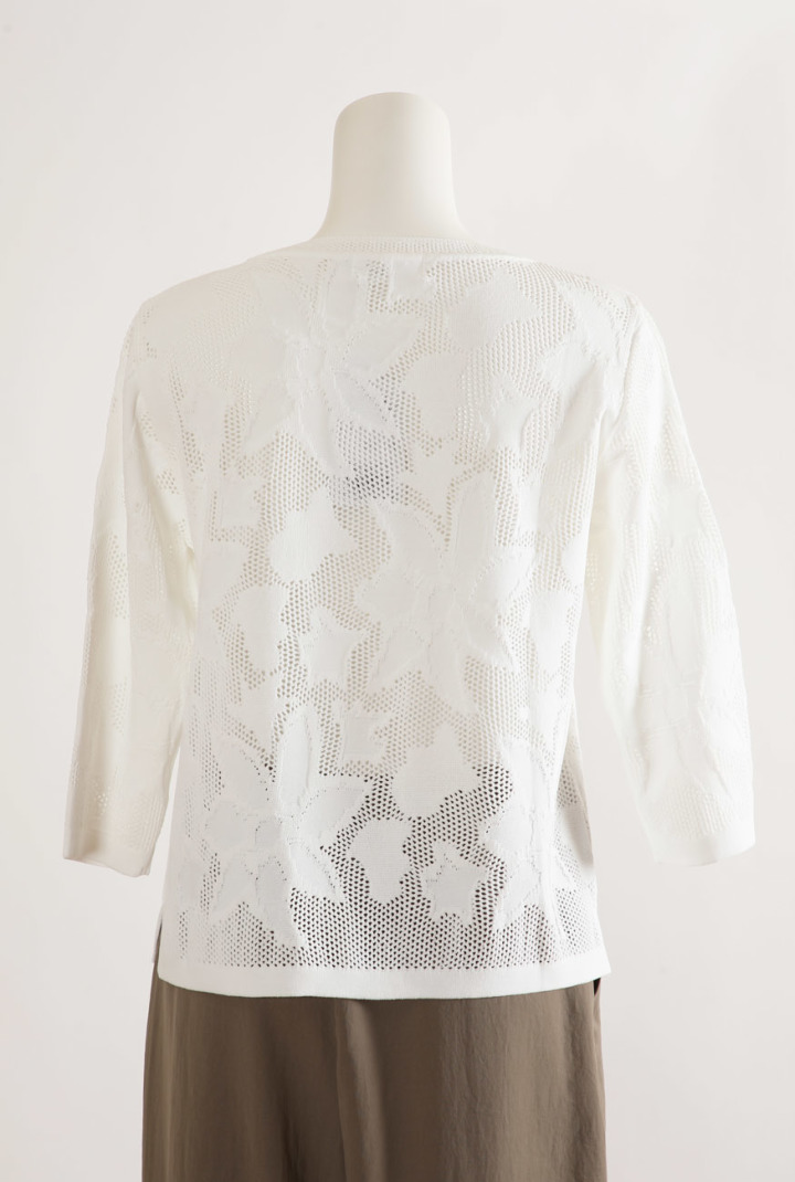 THE IMPORT 睡蓮　ネイビー チロリアンニット 花柄 SZ8 楽天市場】刺繍カーディガン / CALINER (カリネ) softyarn 5GG
