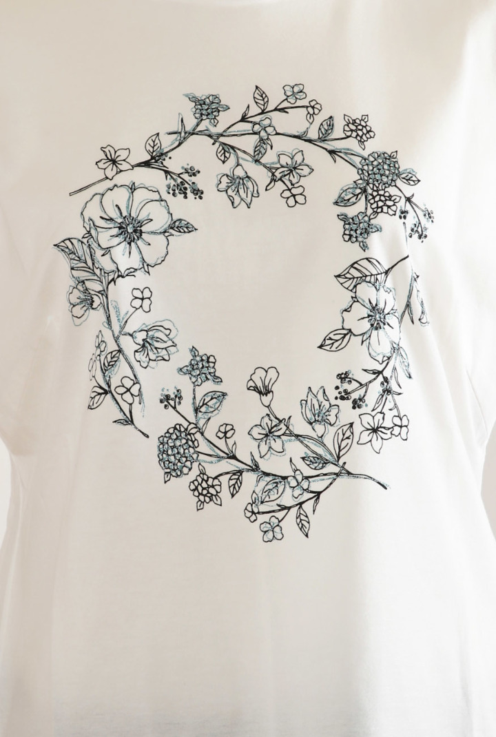 【Aelfric Eden】ライン フラワープリント Tシャツ 3_2024-9-14_7d2b4508-0c21-4b88
