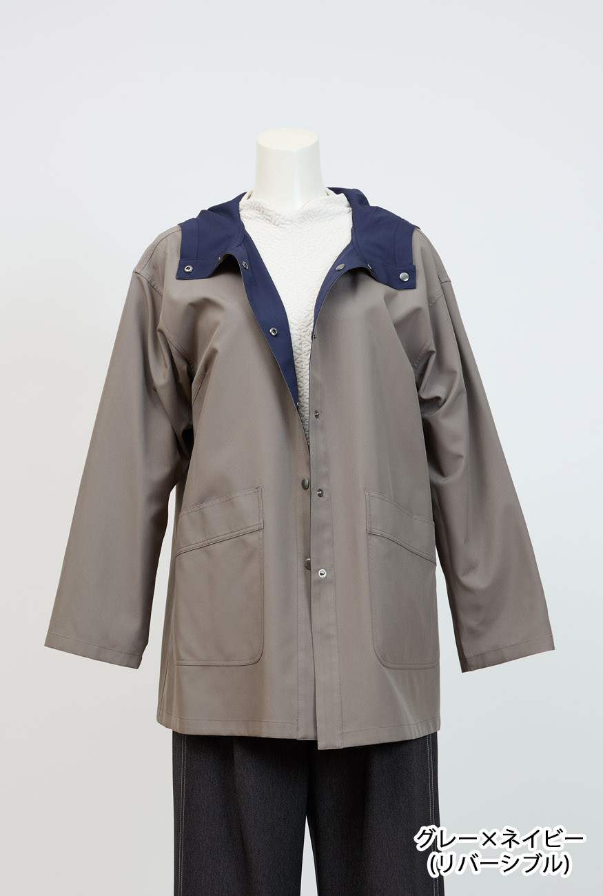 美品✨センソユニコ JNBY ノーカラーダウンコート 紺 ダブルジップ