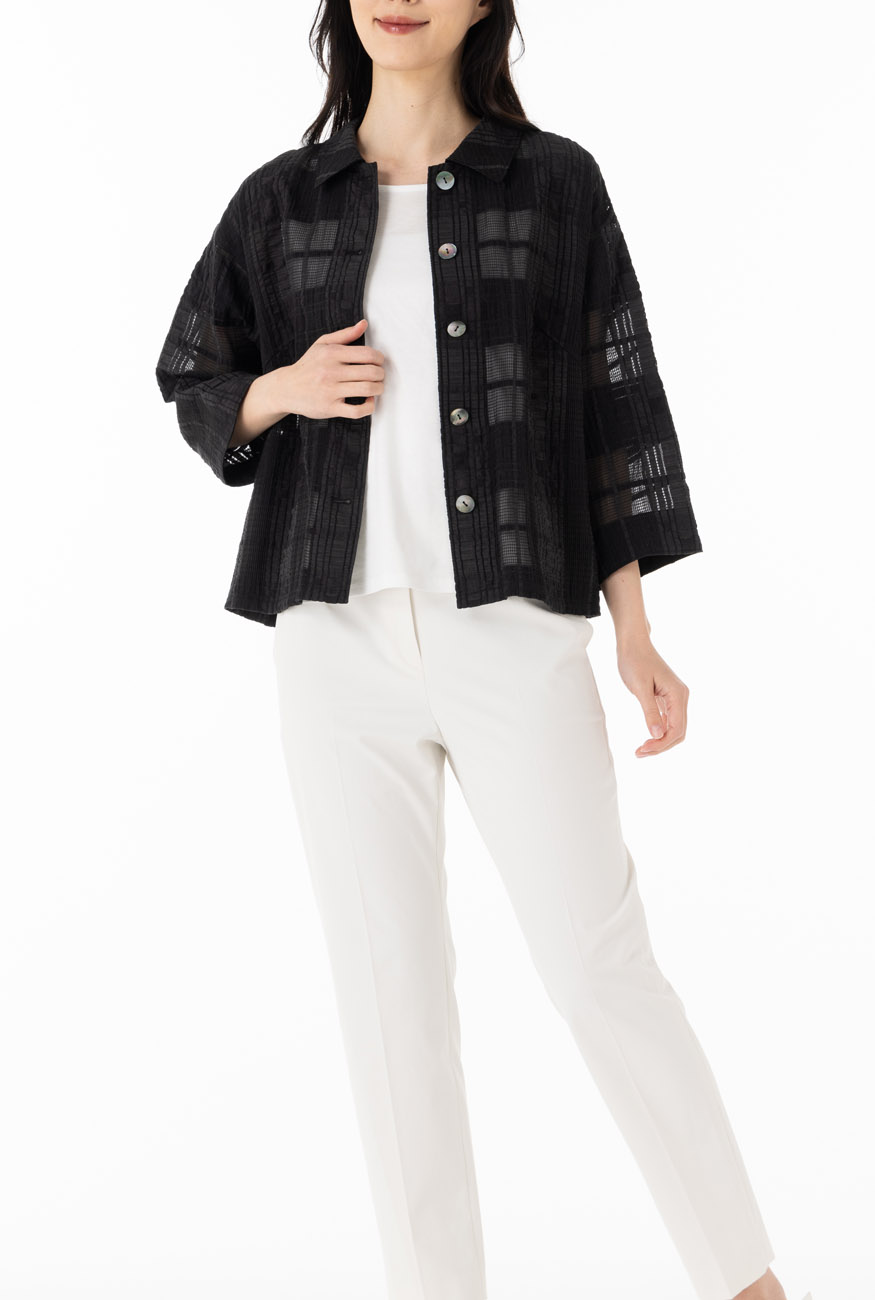 Se ninon ミセス シアーチェックシャツジャケット | ジャケット